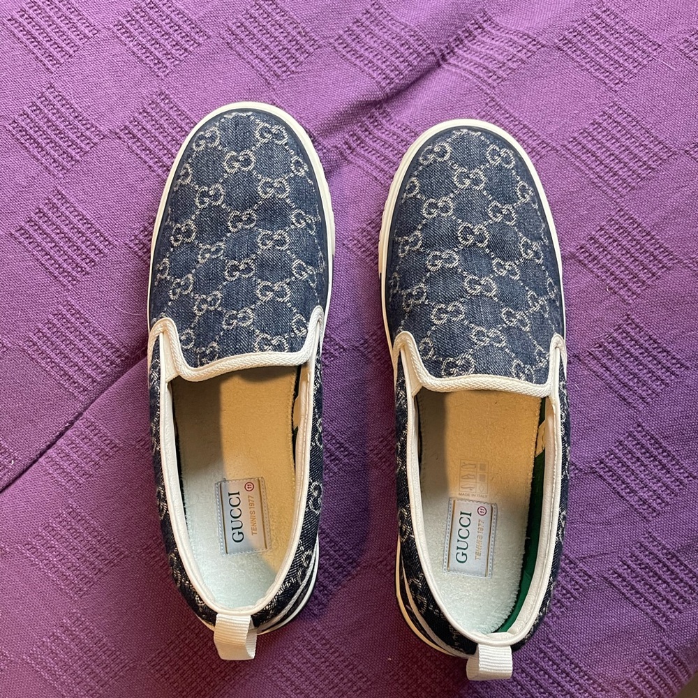 gucci men's tennis 1977 slip on sneakers